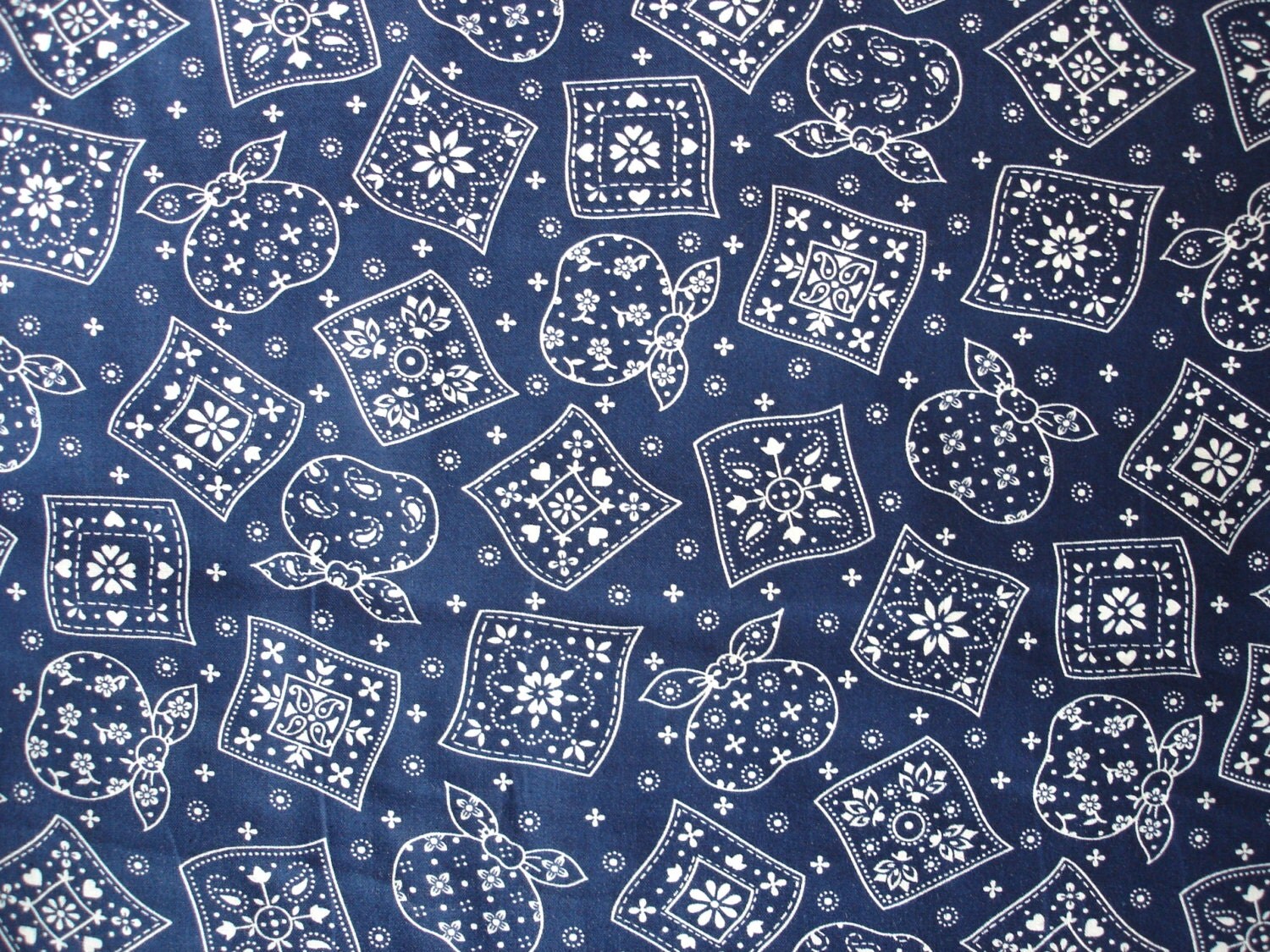 Navy Blue Bandana Classics Paisley Fabric 100% Cotton VIP