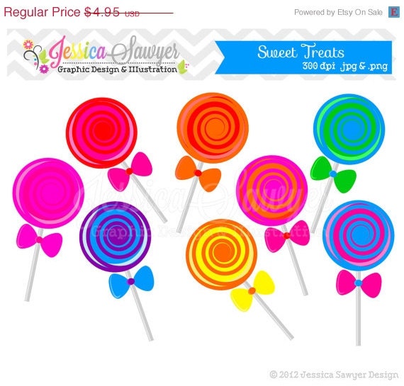 80% OFF - INSTANT DOWNLOAD, Lollipop clip art - candy clip art - - commercial use - personal use - scrapbook - invitation - party Il_570xn