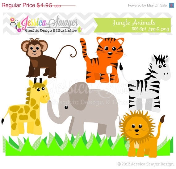 80% OFF - INSTANT DOWNLOAD, jungle animal clip art - lion clipart - wild animal - invitation design - card making - commercial use Il_570xn