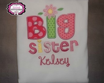 big sister applique shirt