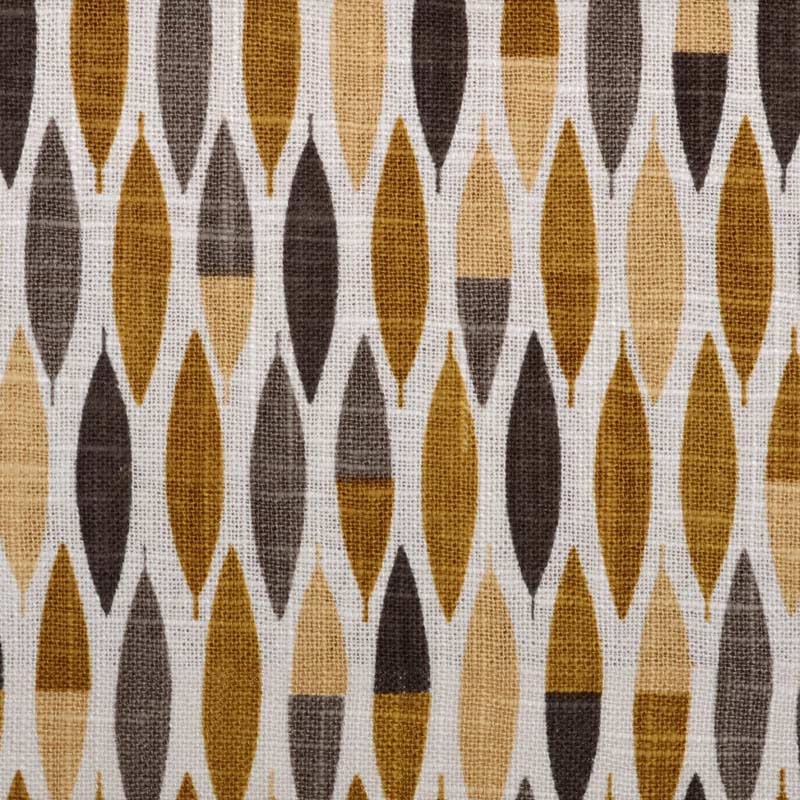 Mustard Yellow Geometric Linen Fabric by the Yard Yellow