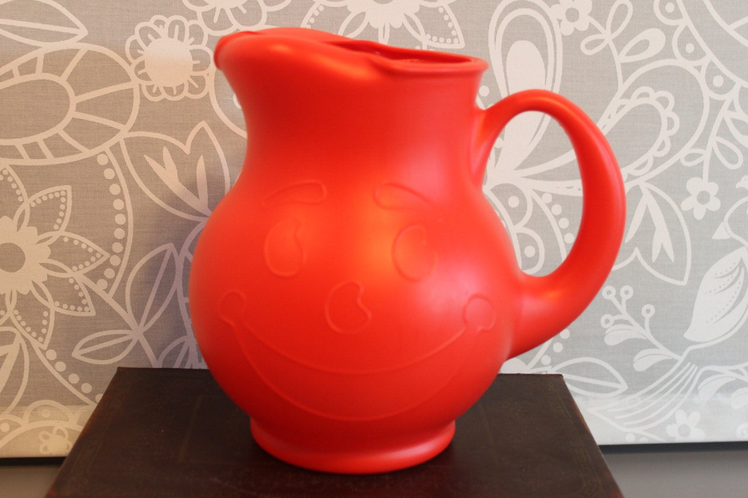 Vintage RED Plastic KOOL AID Juice Pitcher by SpeckledChicken