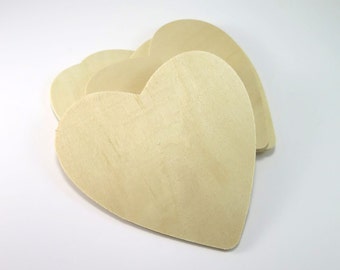 4.5 inch Unfinished Wood Heart - Wooden Heart Cut Outs Wedding Favors