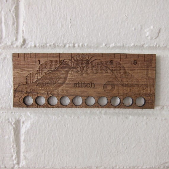 Wooden Embroidery Floss Organizer Thread Holder Wooden Ruler