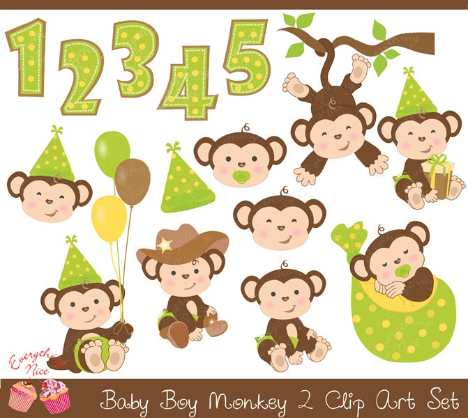 monkey clip art etsy - photo #12