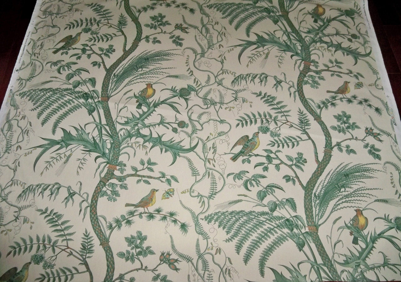 BRUNSCHWIG & FILS BIRD Thistle Toile Fabric 25 by elegantfabrics1