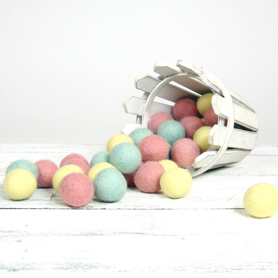 ORG-SP Felt Balls -  2.5 cm - 30 count -  Sweet Pastels