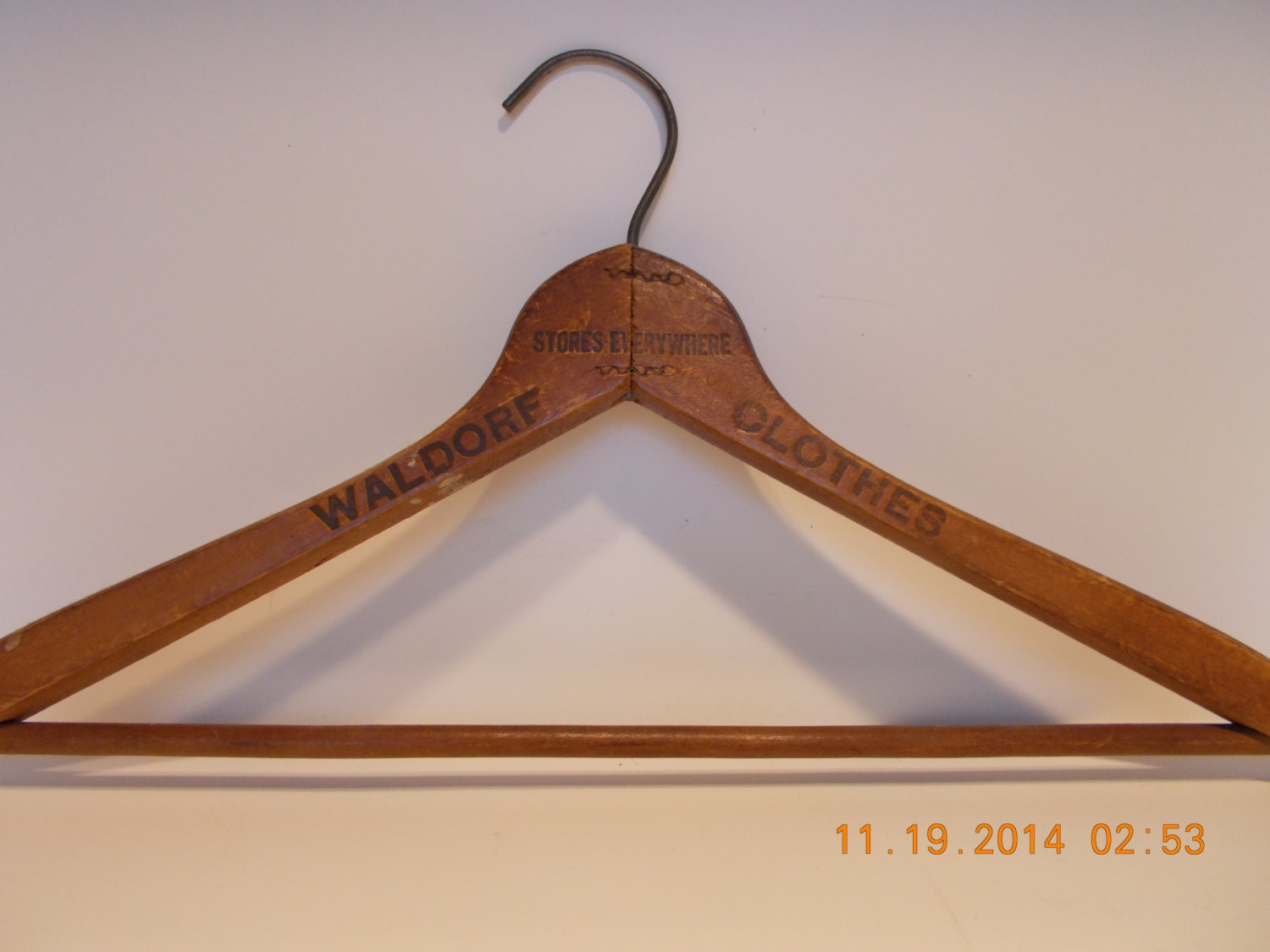 vintage wooden mens suit hanger coat hanger