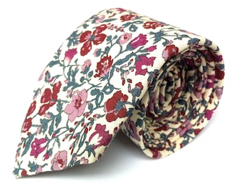 Liberty burgundy floral tie