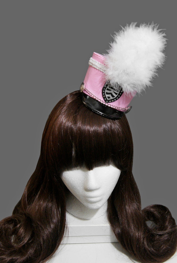 Pink and White Mini Marching Band Hat Made to by SheenasBellaBows