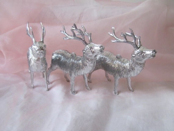 trio silver reindeer figurine ornament christmas decor trio silver reindeer figurine ornament christmas decor