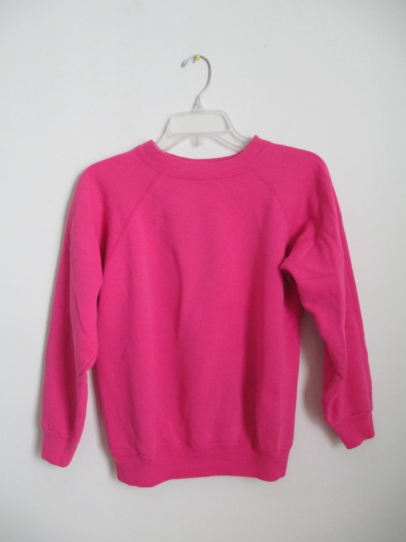 Vintage 80s 1980s Hanes Hot Pink Crewneck Sweater by jnh5855