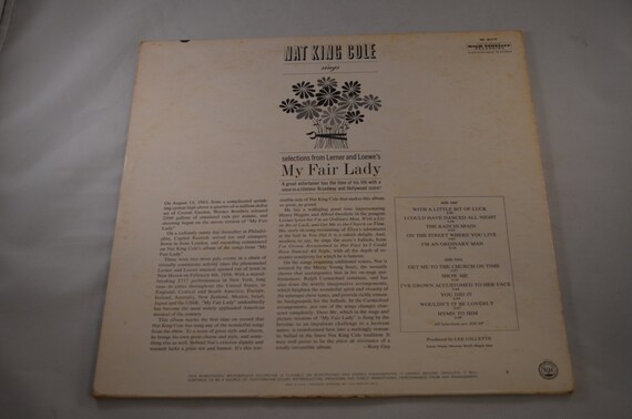 Vintage Record Nat King Cole My Fair Lady Album W