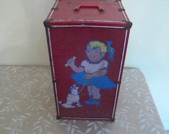 vintage metal doll case