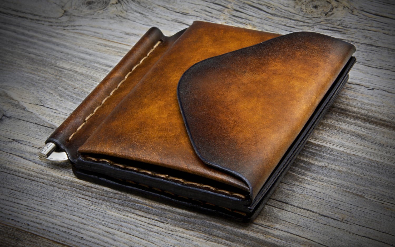 Money Clip Leather Wallet for Men. Men&#39;s Money Clip