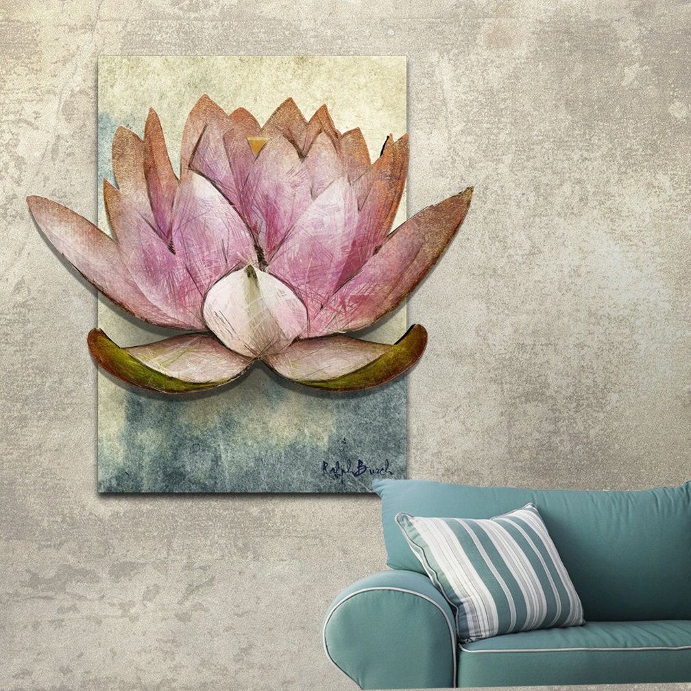 Metal Wall Art Lotus Flower 3D Dimensional Metal by RalphBurch