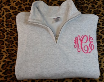 Monogram Quarter Zip Sweatshirt