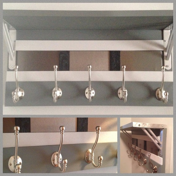 Modern Industrial Coat Rack with shelf by ModernByKen on Etsy