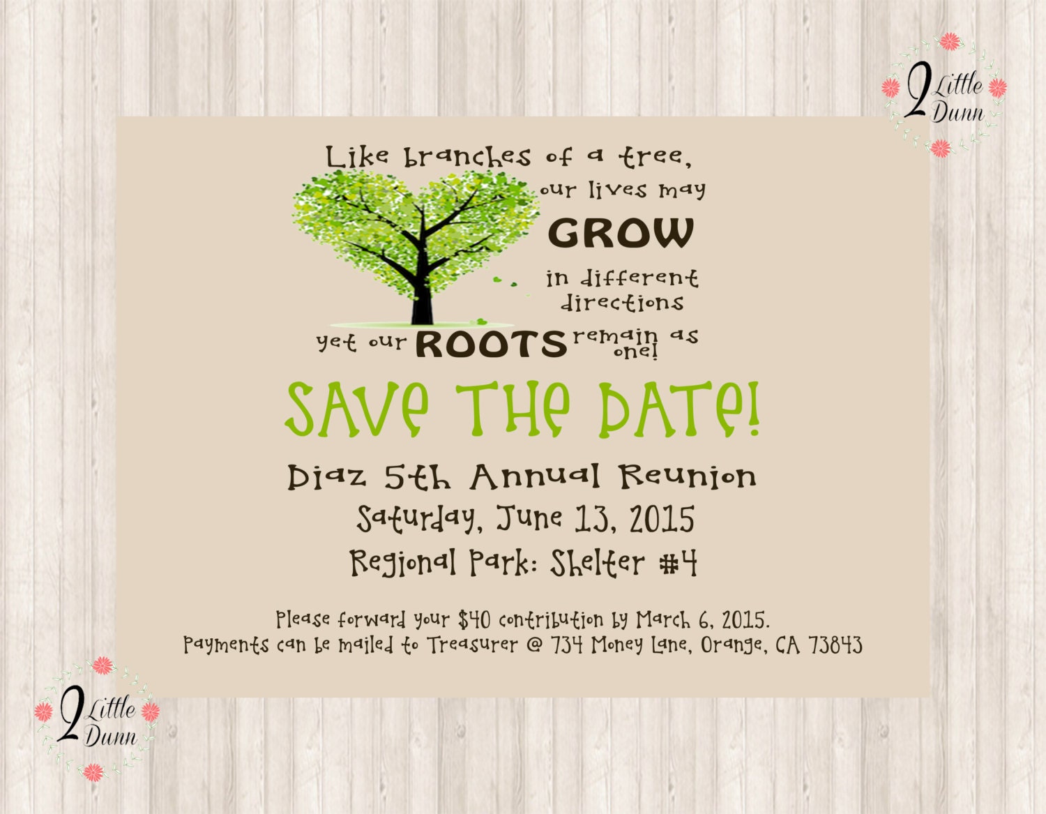 Save The Date Flyer Family Reunion PRINTABLE DIGITAL