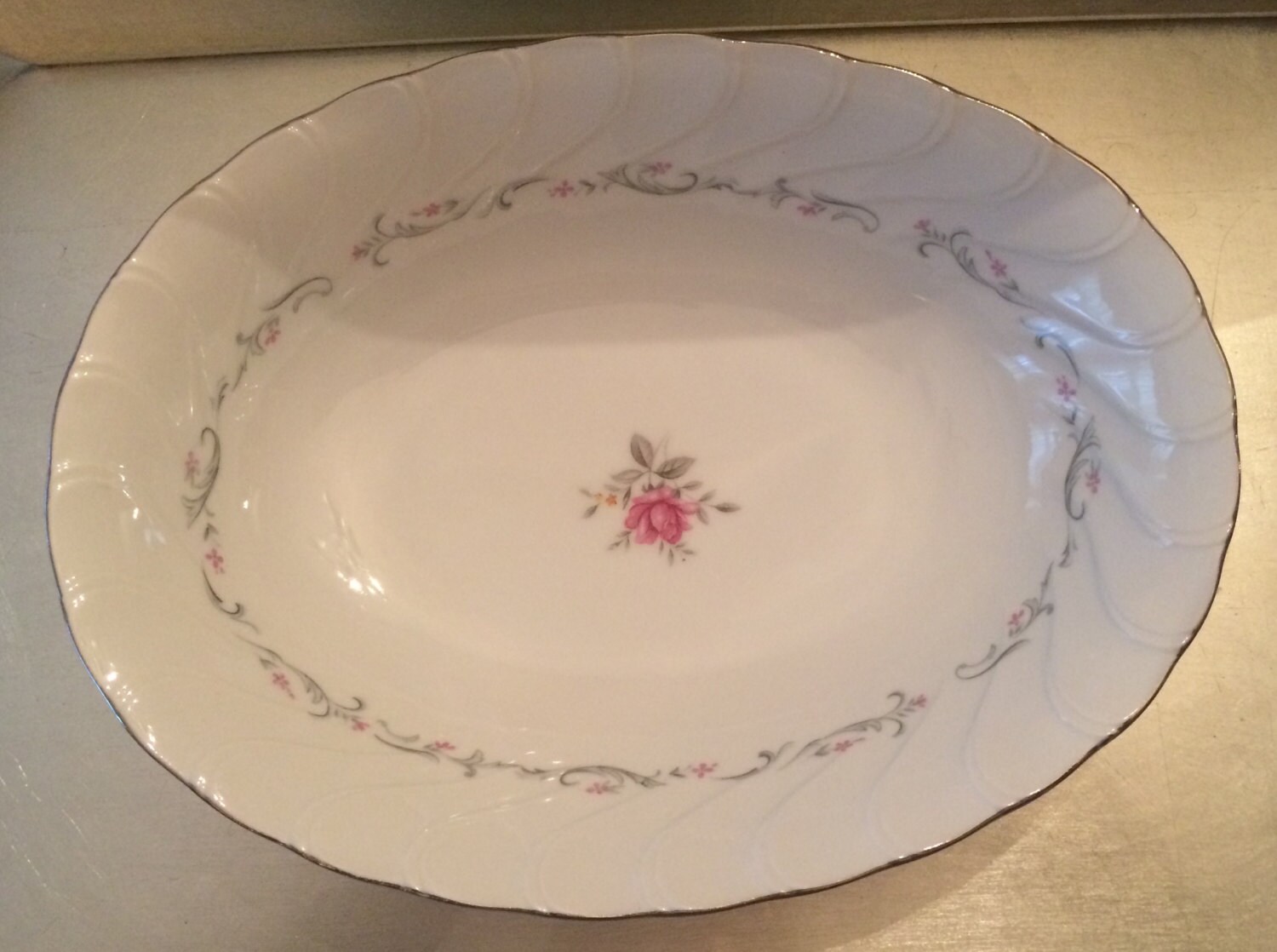Serving Bowl OVAL Royal Swirl Fine China of Japan by Saved4Later