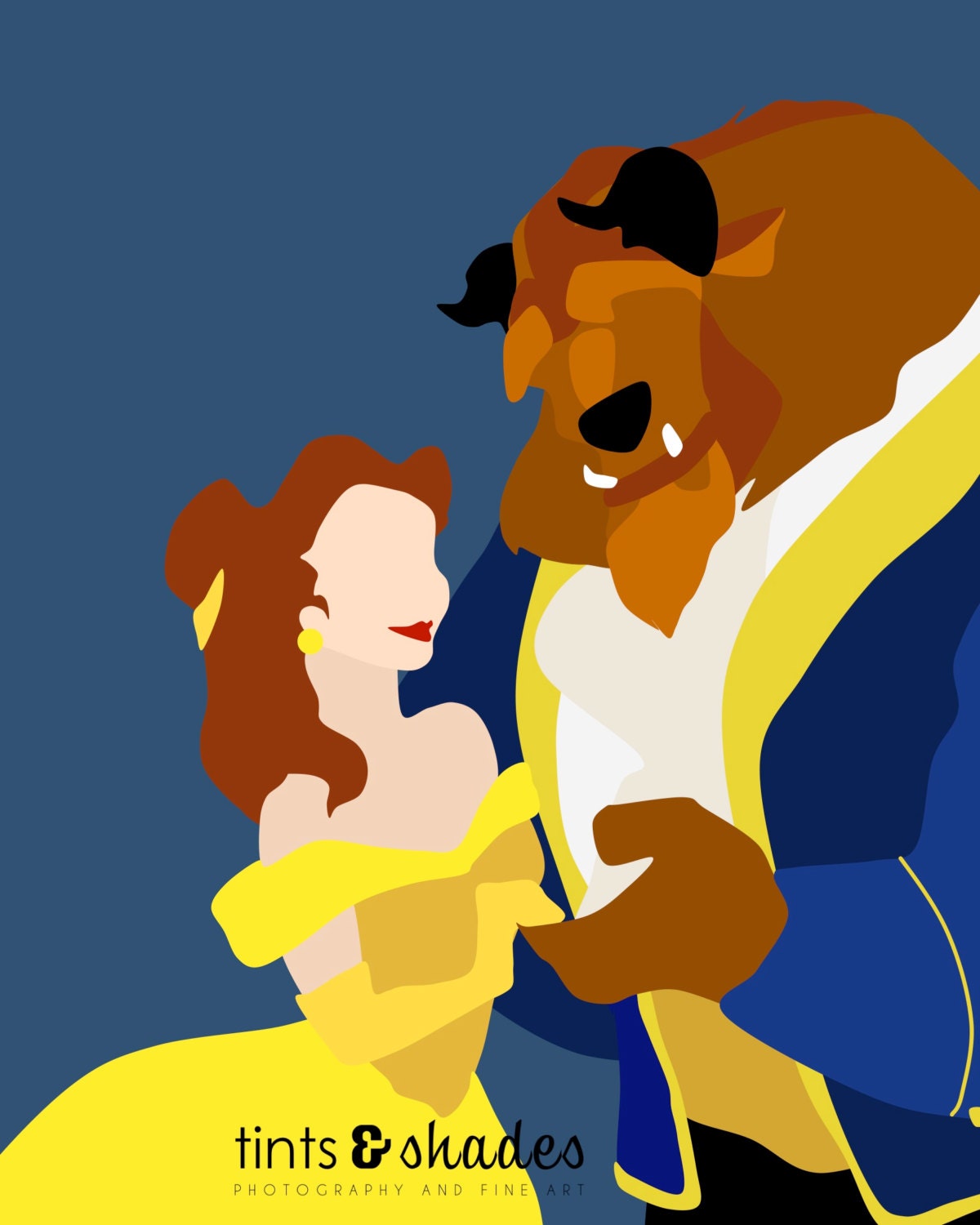 Beauty and the Beast Minimalist Poster by TintsShadesFineArt