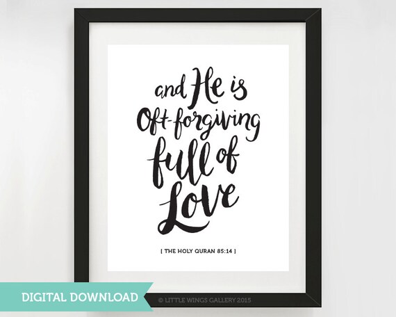 Digital Download Quran Quote Full of Love Hand