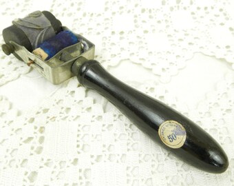 Antique French Embroidery Ink Stamp Roller / French Decor / Vintage Haberdashery / Antique Craft Supplies/ Linen/ Vintage French/ Needlework