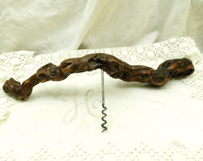 Very Large Vintage French Grape Vine Cork Screw, French Decor, Wine Connoisseur, Oenology, Mid Century, Man Cave, Big, Bottle Opener, France