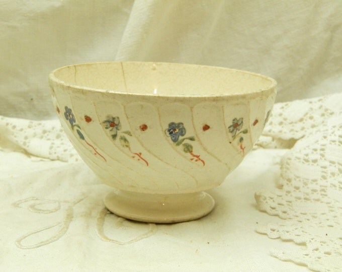 Antique Belgian Farmhouse Ceramic Café au Lait Bowl, Pottery Coffee Bowl from Europe, French Country Kitchenalia Decor, Shabby Cottage Antique Belgian Farmhouse Ceramic Café au Lait Bowl, Pottery Coffee Bowl from Europe, French Country Kitchenalia Decor, Shabby Cottage