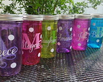 12oz Quilted Ball Mason Jar Sippy Cup CHOOSE YOUR COLOR