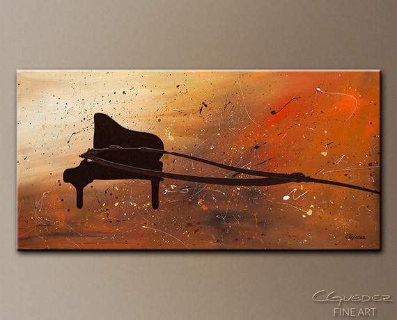 Grande musique pour Piano  moderne  Art abstrait Original par