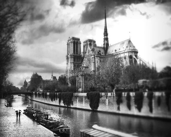 Black And White Paris Notre Dame de Paris Rain paris