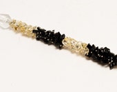 CITRINE BLACK Tourmaline Healing Wand W/ Crystal Quartz 6 Sided Vogel Point!