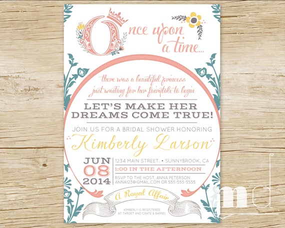 Once Upon A Time Bridal Shower Invitations 4