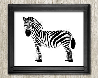 Zebra Printable Wall Art - Unisex Nursery Decor INSTANT DOWNLOAD Kids ...