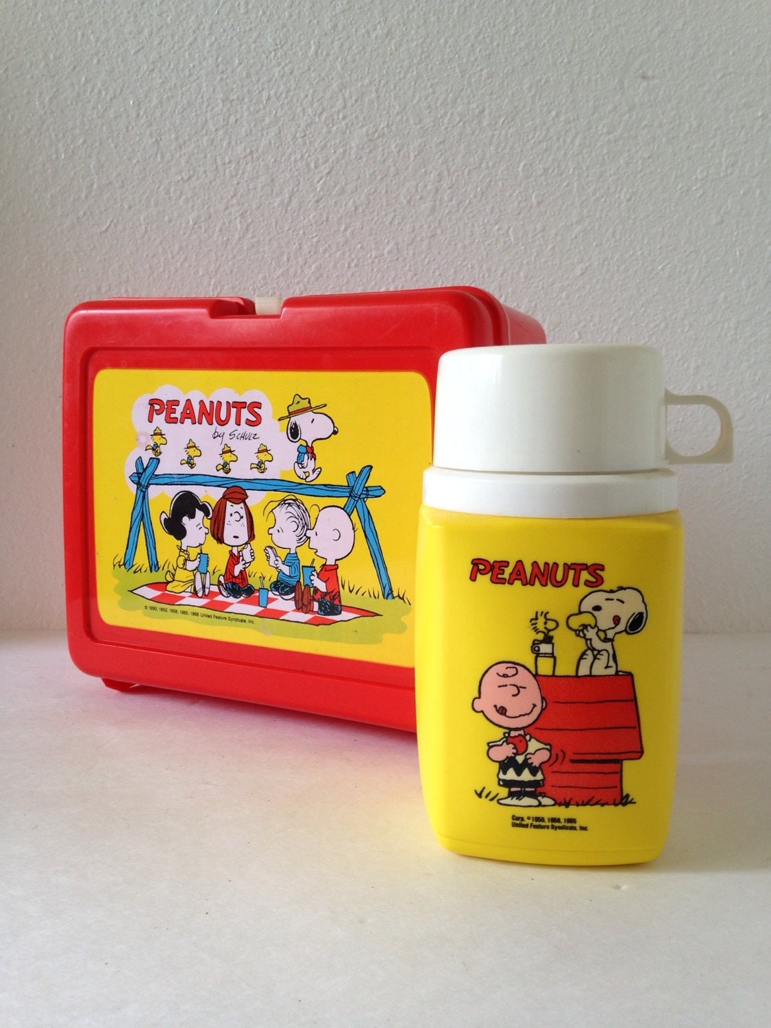 1980s Peanuts Thermos Lunch Box with