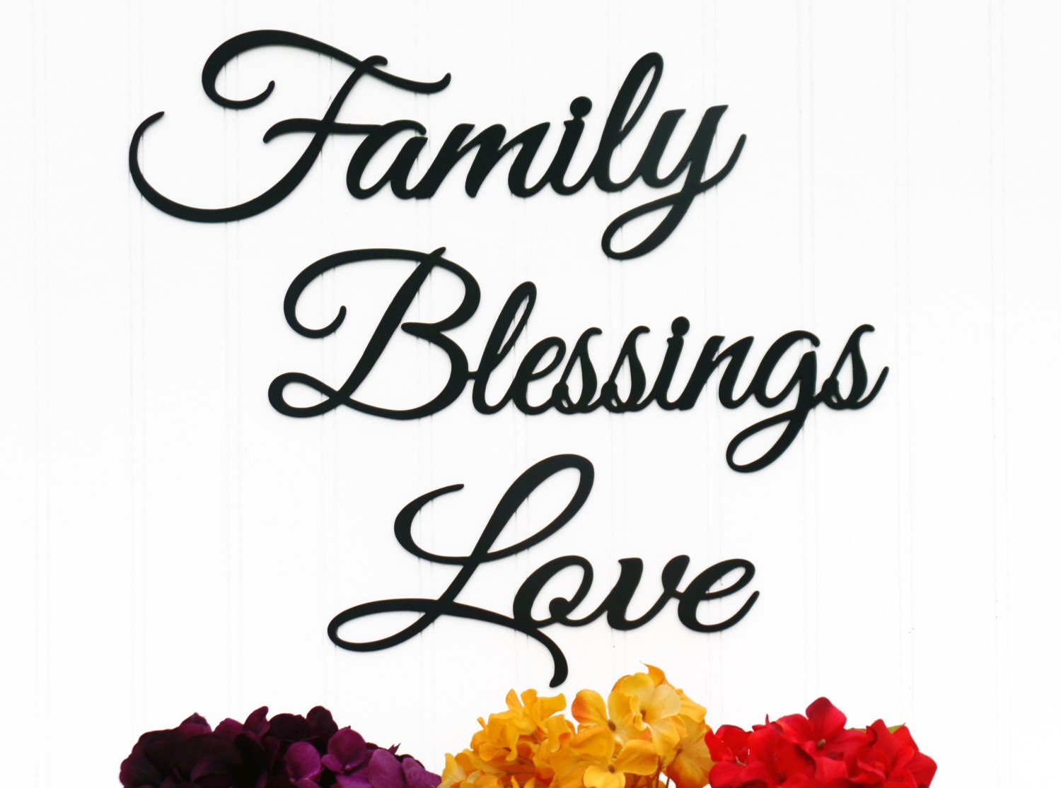 Family Blessings Love Metal Signs Black Metal Wall Art