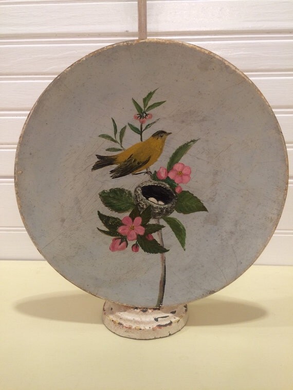 Victorian era oil on paper mâché Bird by CircaTime on Etsy