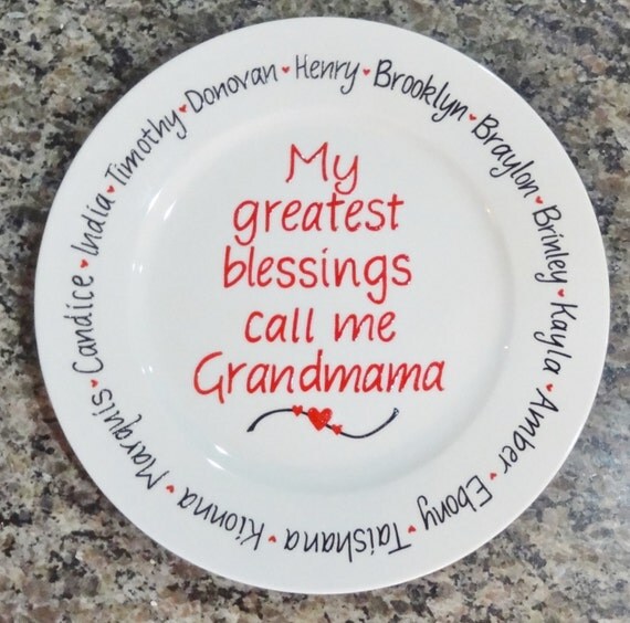 Mother's Day Plate Grandma Plate Handpainted and