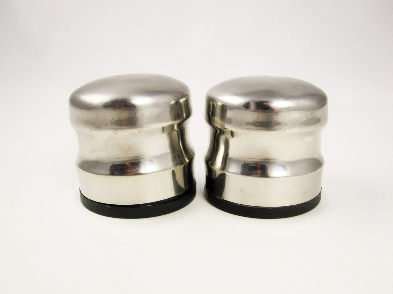 Danish Modern Style Stainless Steel Salt and Pepper Shakers Made in