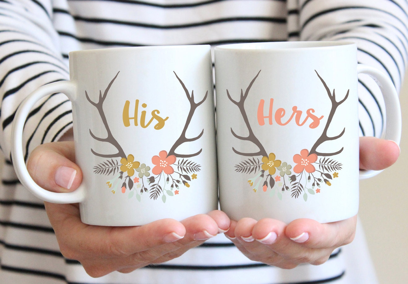 His And Hers or Mr And Mrs Mugs Set of 2 Mugs Wedding Couple