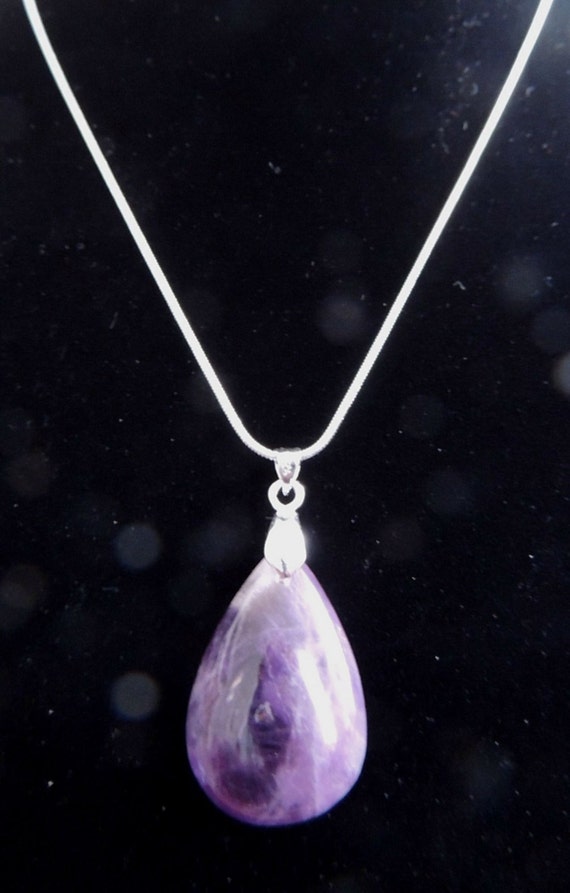 amethyst pendant on sterling silver chainFREE SHIPPING