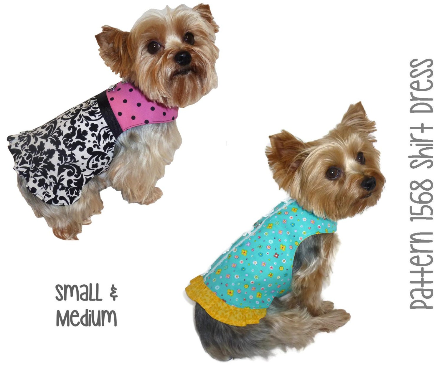 Dog Shirt Dress Pattern 1568 Small & Medium Dog Clothes