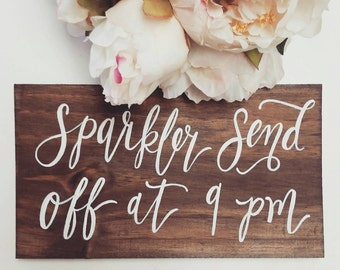 Wedding Sparkler Send Off Sign, Rustic Wedding Signs, Farewell Sign, Wooden Wedding Sign | 10x5.5