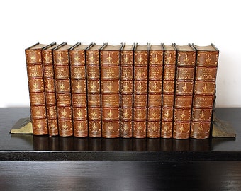 Antique Leather Book Set - Antiquarian Books - Decorative Books - Antique Books - Office Decor - Library Decor - Latin & Greek Classics