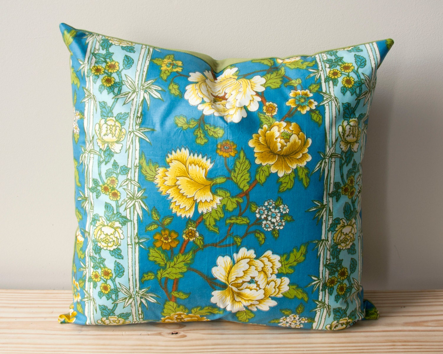 Hand Sewn Floral Chintz Pillow Made with Vintage Fabric