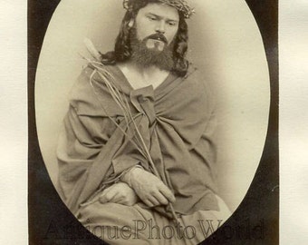 Oberammergau Passion Play actor as Jesus Christ religious antique photo