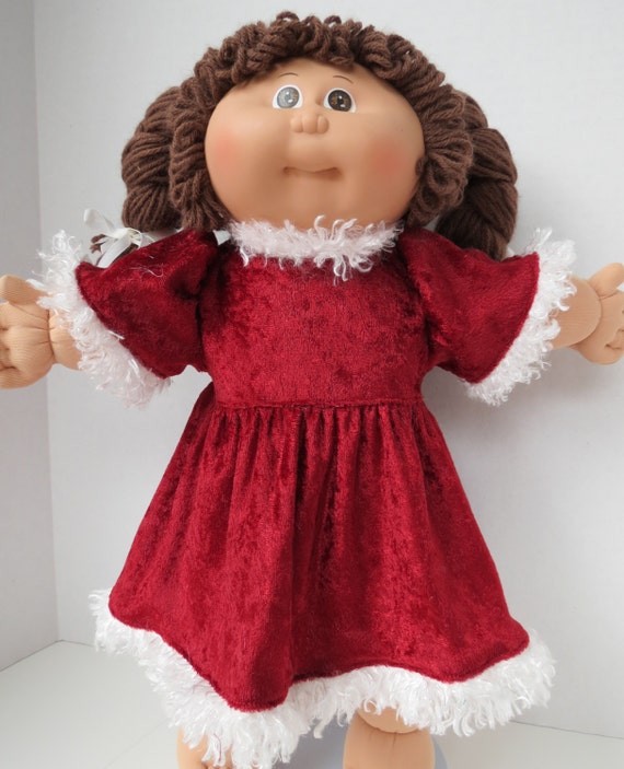 Cabbage Patch Doll Red Christmas Dress with by HoneycombStitches