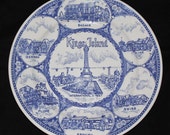 Vintage King's Island Ohio International Street Blue & White Souvenir Plate