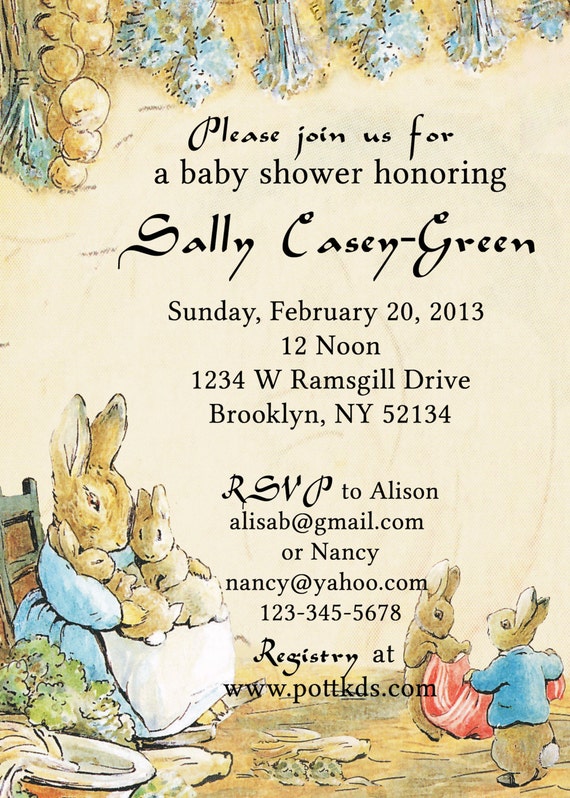 Beatrix Potter Baby Shower Invitations 4